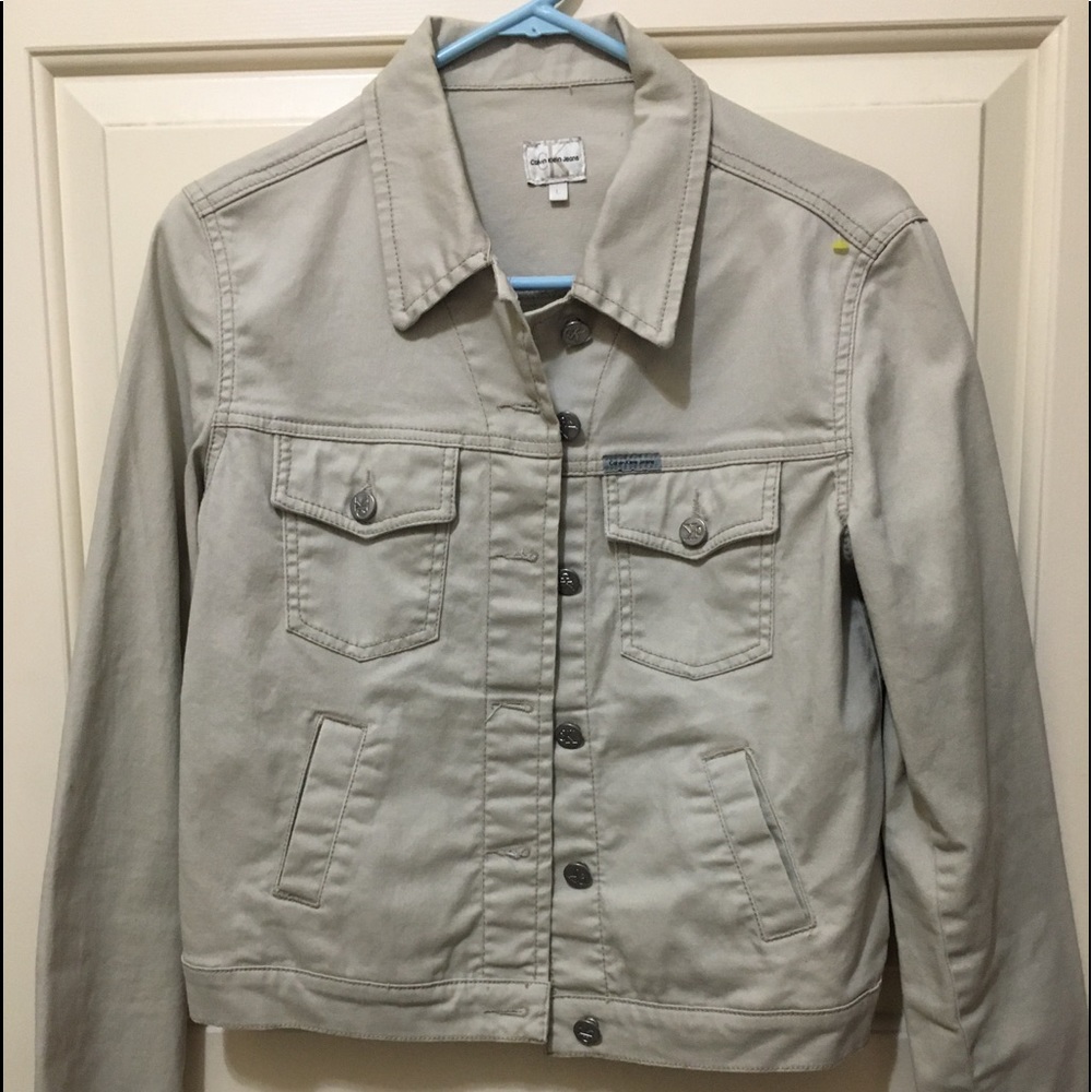 Vintage Calvin Klein cream color jean jacket